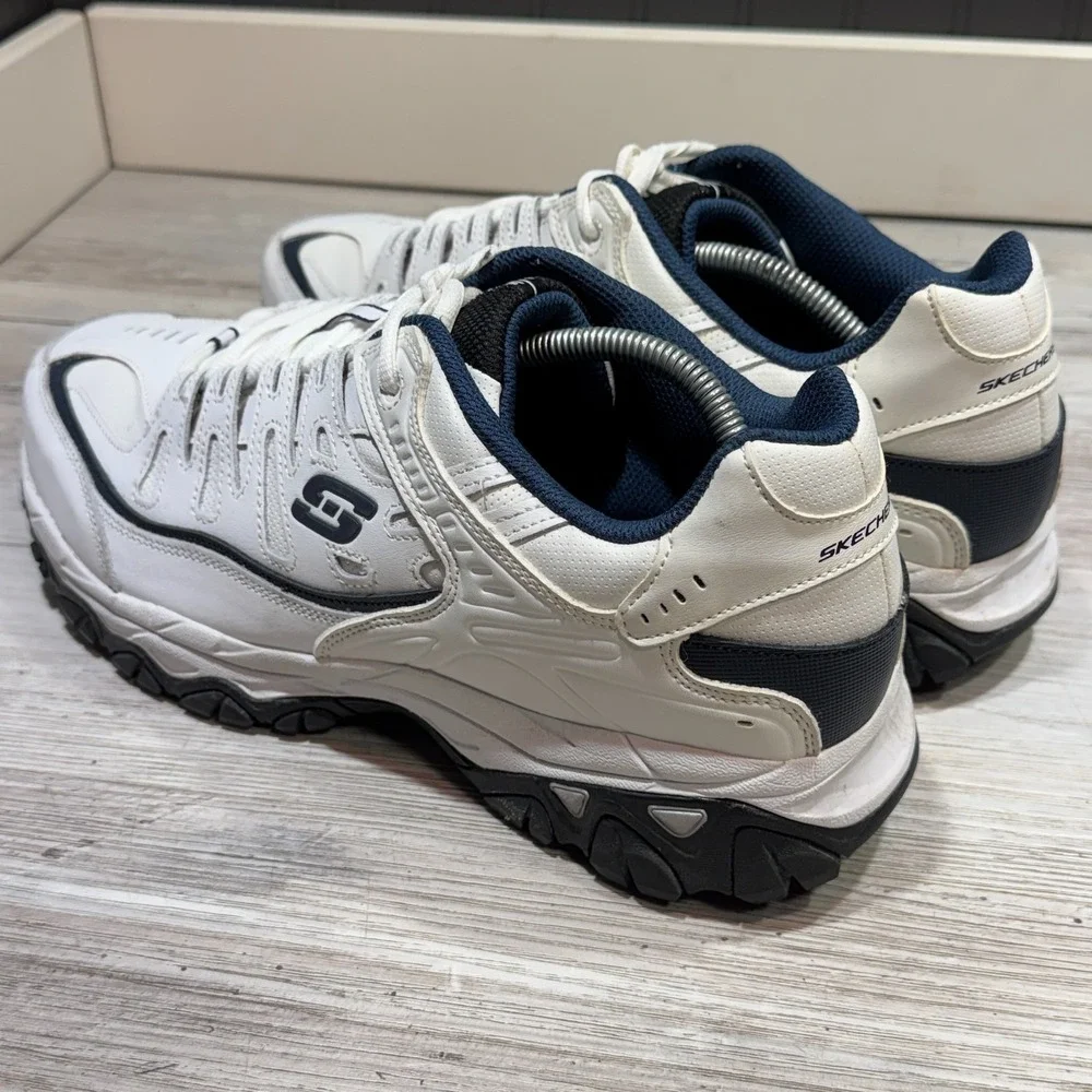 Skechers‎ Energy Afterburn Shoes Mens 12 Extra Wide White Training Walking 50127